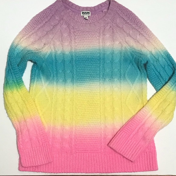 Ruum Cableknit Sweater Rainbow ombré 🌈 🦄 - Picture 1 of 4